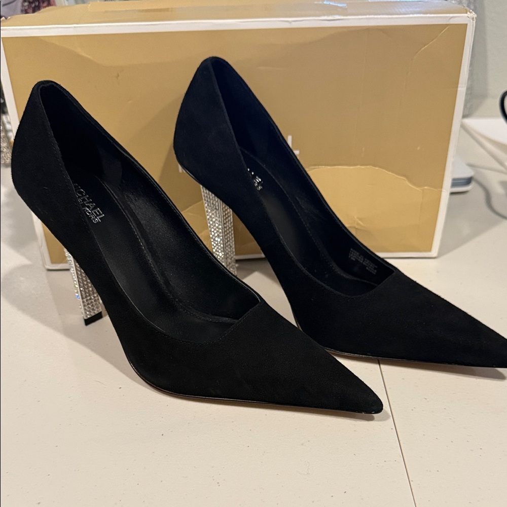 Michael Kors Black Heels with Silver Details